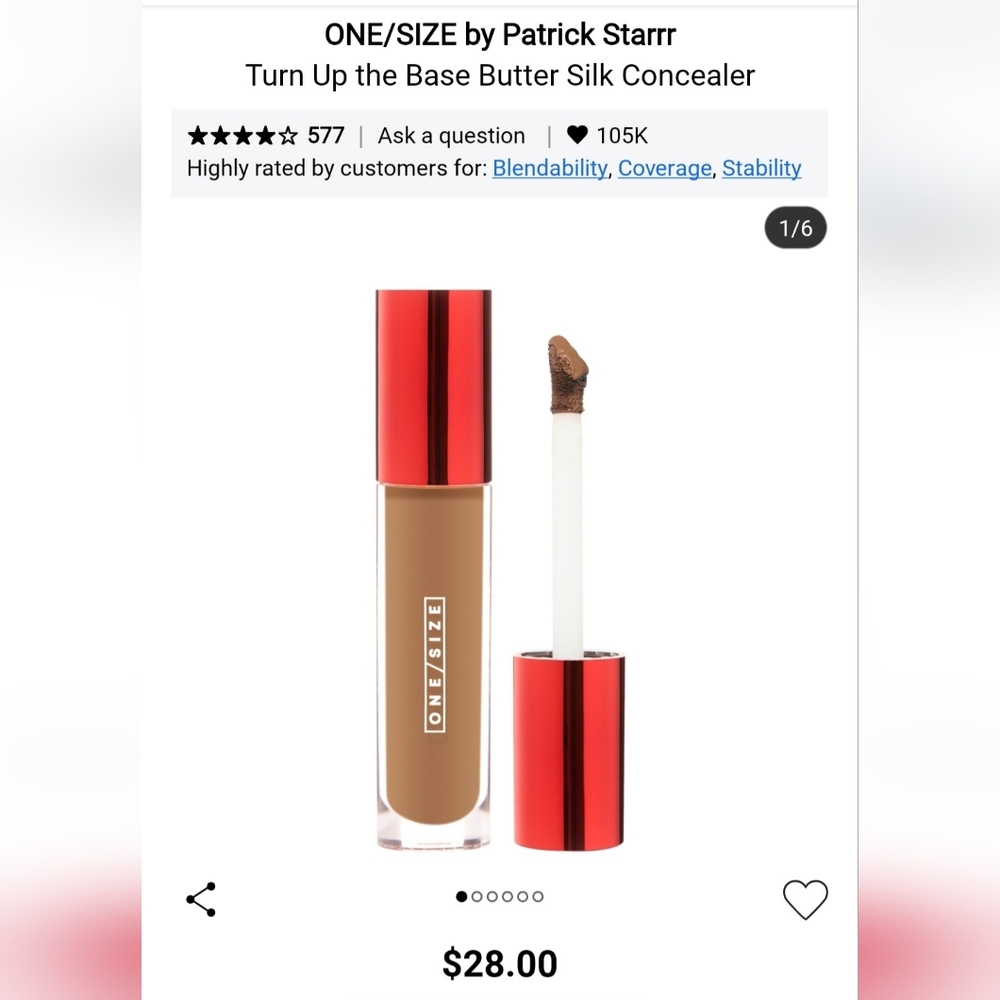 Turn Up the Base Butter Silk Concealer - Medium 1(N)